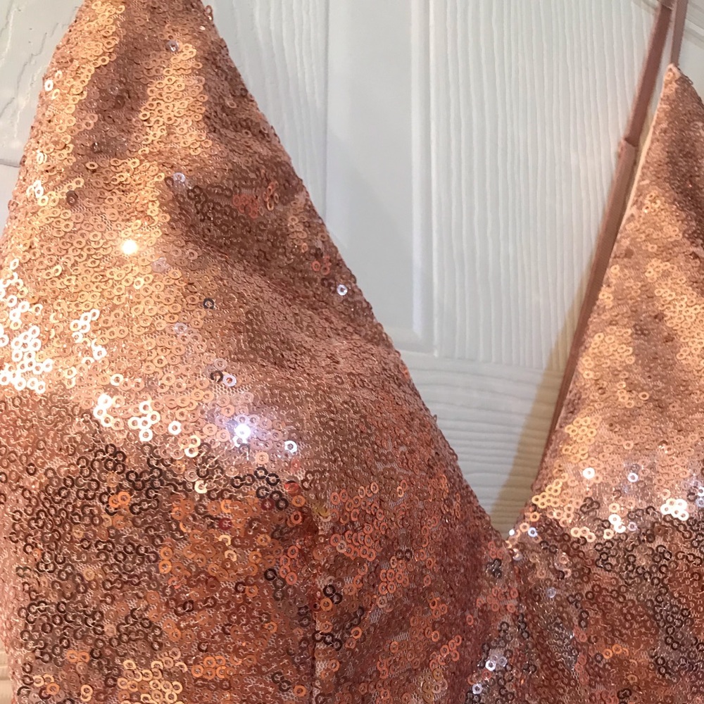 Prom Girl size large pink sequin prom dress, new with tags